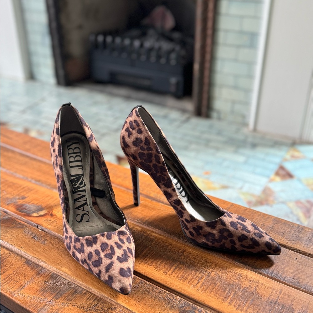 Sam & Libby Brown Leopard Print Heels